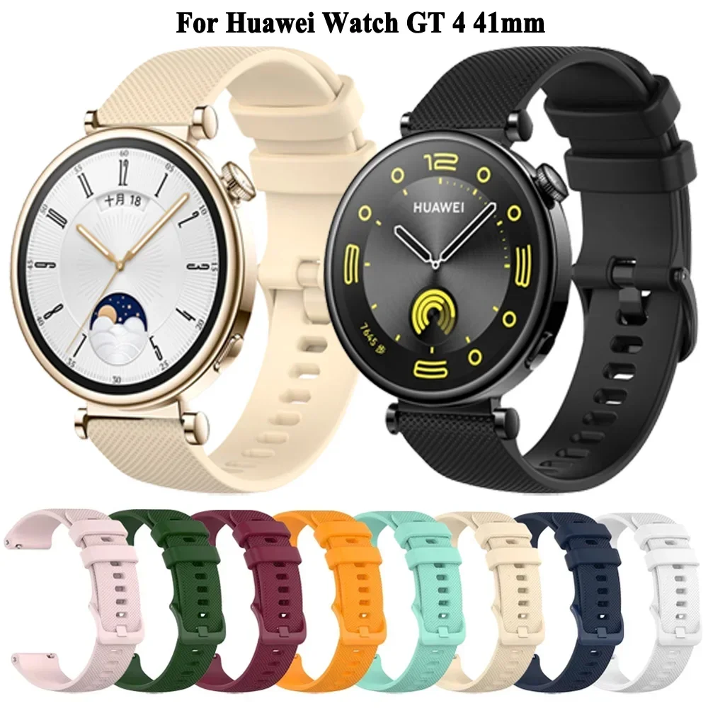 Pulseira de relógio de silicone de 18mm para huawei watch 5 42mm gt5 pro 42mm pulseira para huawei watch gt5/4 41mm pulseira de substituição