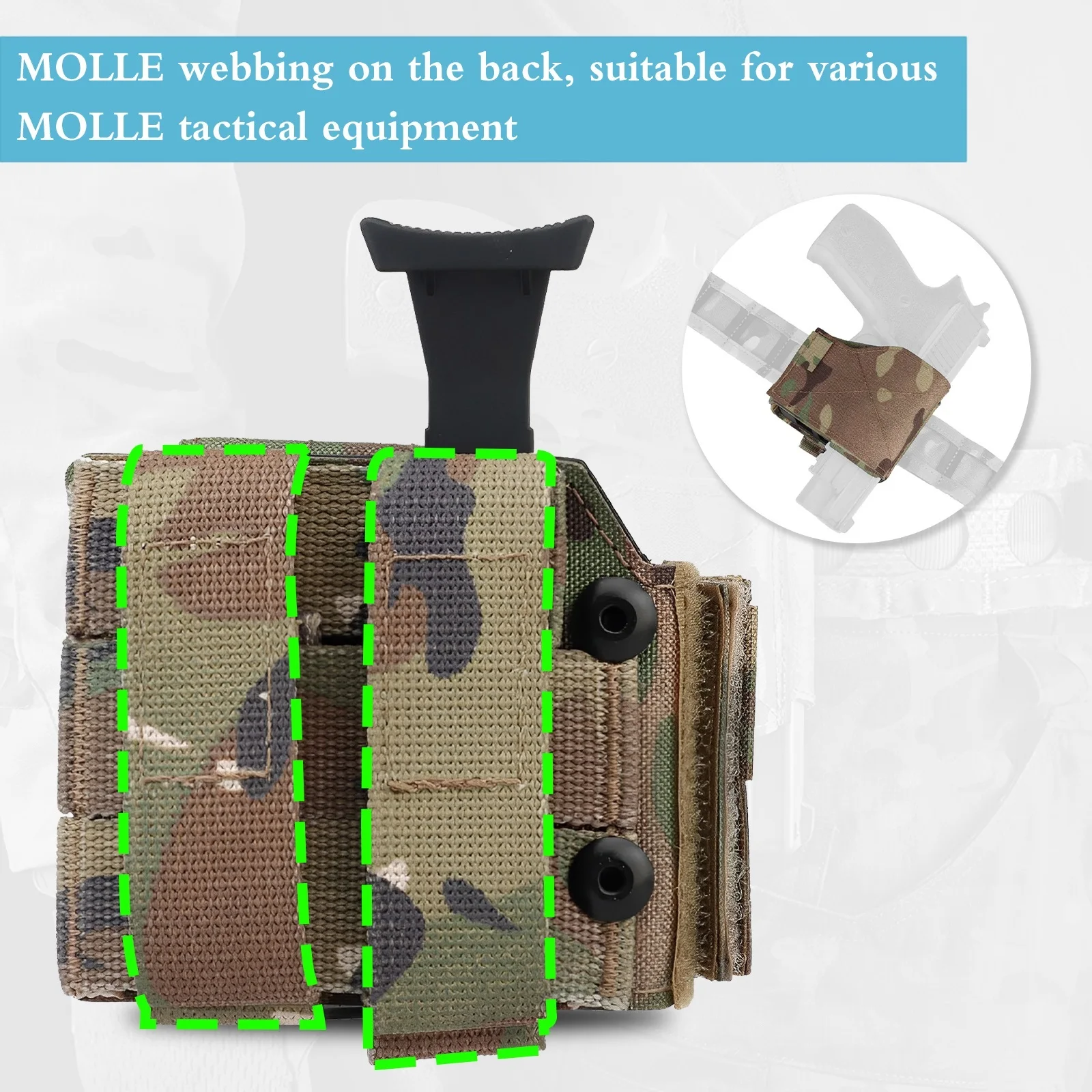 Funda táctica universal nailon OWB para airsoft – Ligera y MOLLE - imagen 5