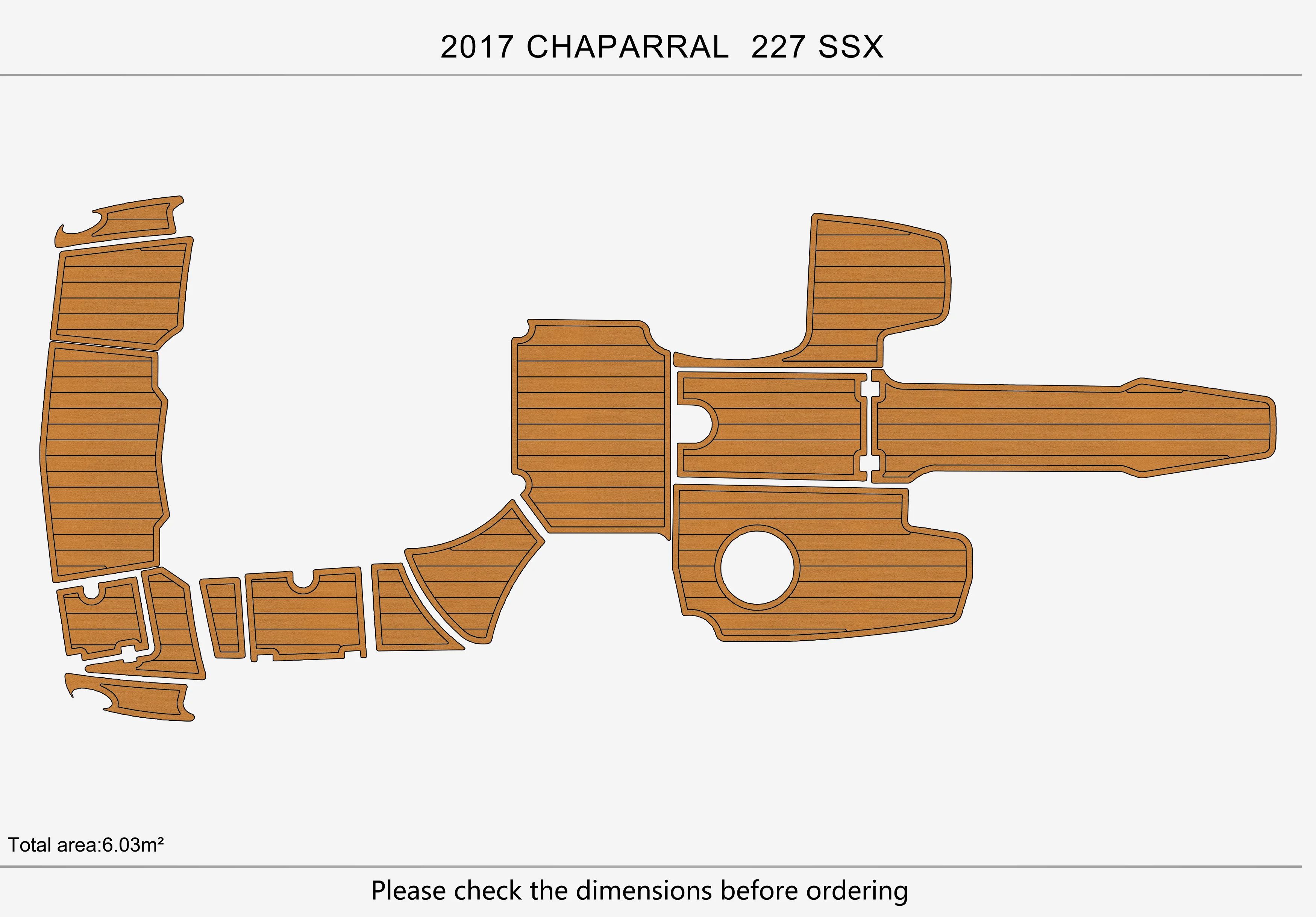 Eva foam Fuax teak seadek marine floor For 2021-2023 Chaparral 307 SSX Cockpit Swim platform bow 1/4