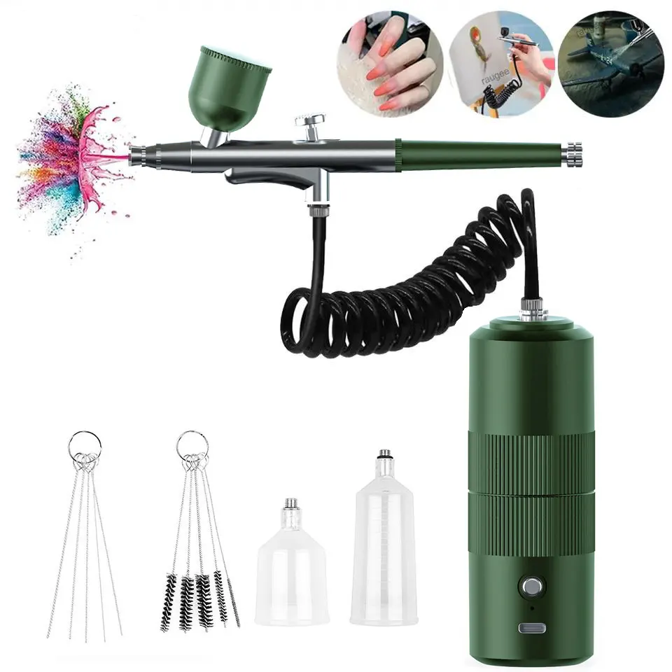 Aérographe pour ongles avec compresseur, brosse à Air Portable avec compresseur pour Nail Art, peinture de gâteaux, artisanat, aérographe pour Nail Art