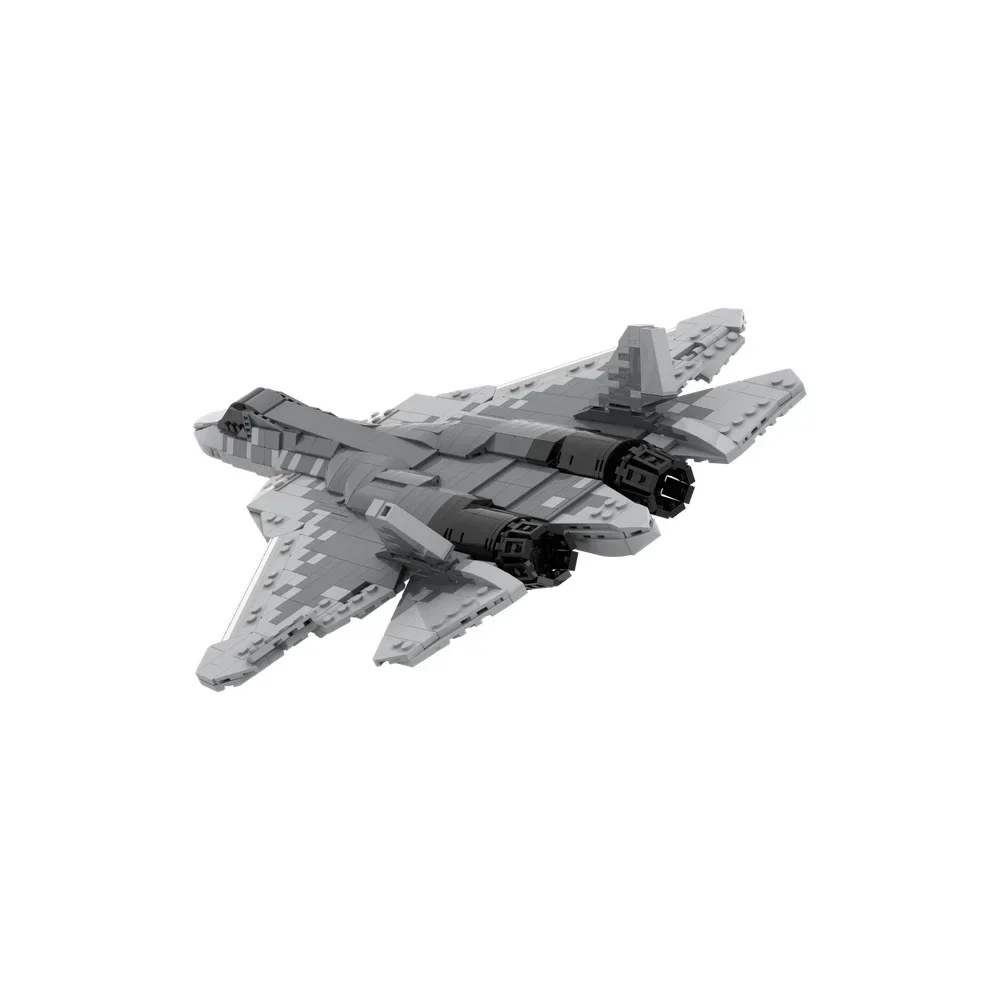 Gobricks MOC Su 57 Felon Fighter Building Blocks Model Russia's Fifth Generation Stealth Fighter Bricks Assembly Toys Kids Gifts