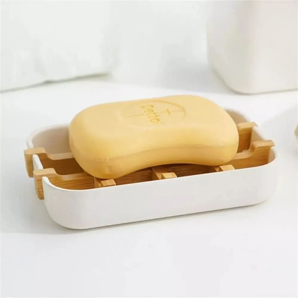 New Self-draining Wood Soap Box Convenient Portable Soap Plate Tray Bathtub Removable Soap Storage Rack