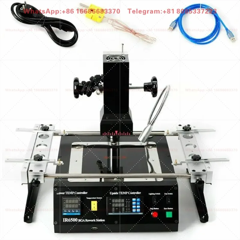 1250W Infrared BGA Rework Heating Station Heavy Duty IR6500 Dual Zone Soldering System For Laptop  Chip Repair Parts