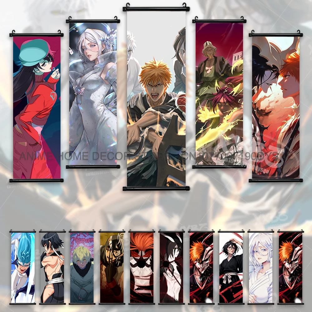 

BLEACH Anime Posters Inoue Orihime Wall Art Wallpaper Figures Hanging Painting Kurosaki Ichigo Home Decoration Scrolls Pictures