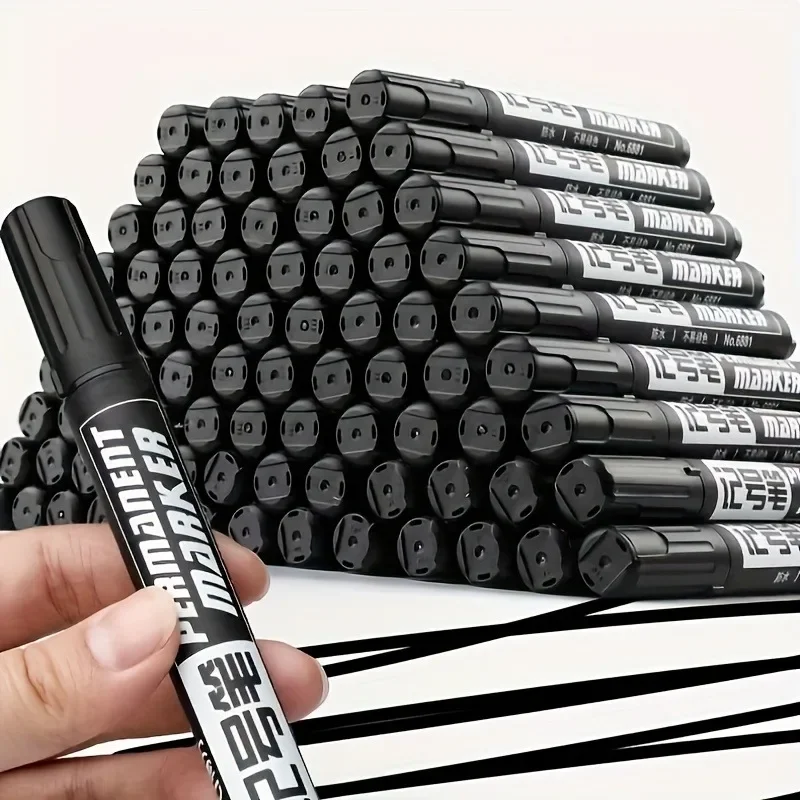 10/20PCS Permanent Marker Set, Black Waterproof Ink Pens for Office Industrial & Art Use, Quick-Dry & Long-Lasting,fabric Paint
