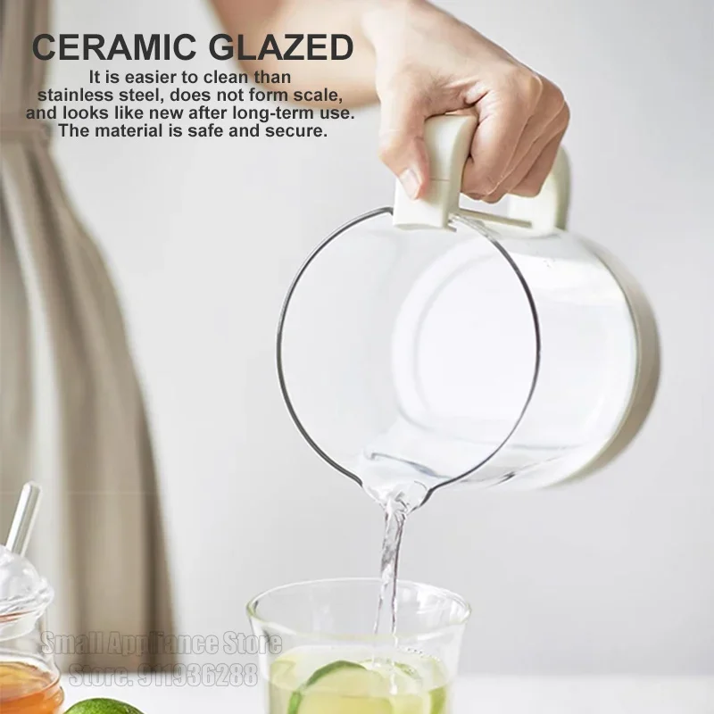 Olayks 0.8L Electric Kettle Compact Insulated Kettle Ceramic Glaze Base Home Tea Kettle Digital Display Kitchen Appliance