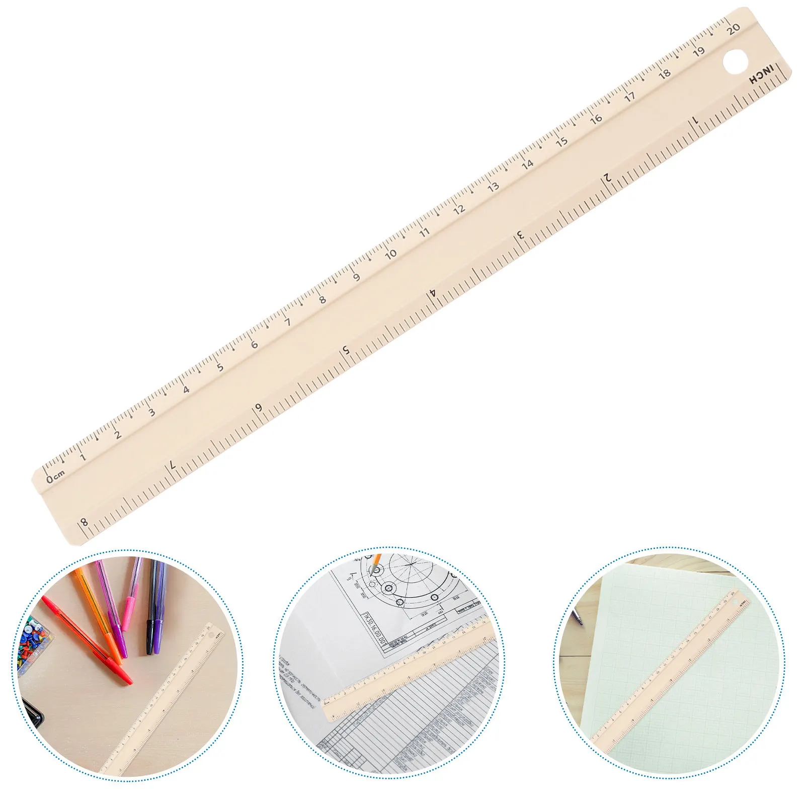 Aluminum Alloy Straight Ruler Bright Color Moderate Size Multiuse Measuring Tool Clear Scale for Professional Drafting Students