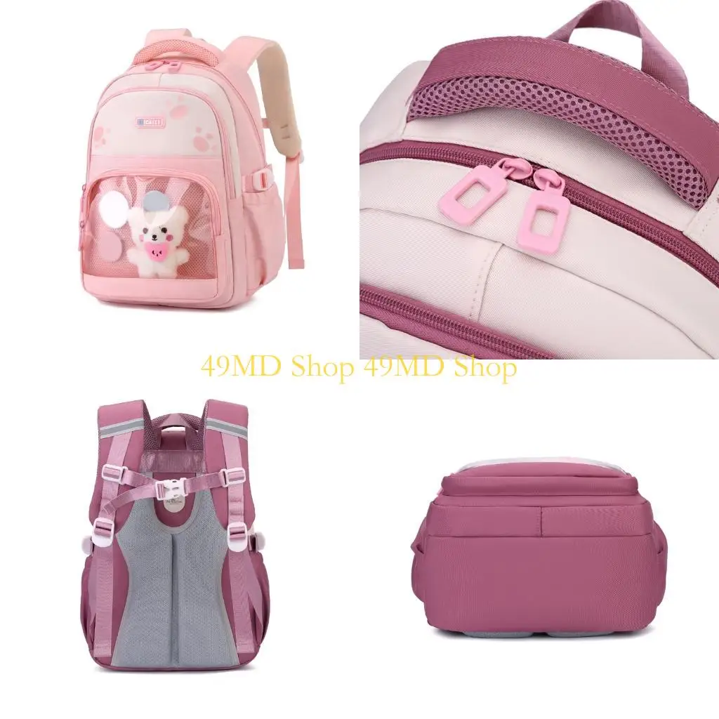 

49MD Transparent School Backpack For Girls Oxford Book Bag With Ergonomic Design Large Capacity Compartment For Teenagers