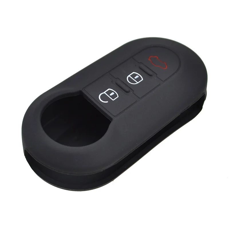 3 Button Silicone Key Cover Fit For Fiat 500 Panda Punto Bravo Lancia Ypsilon Stilo Ducato Delta Remote Hull Case Fob Protector