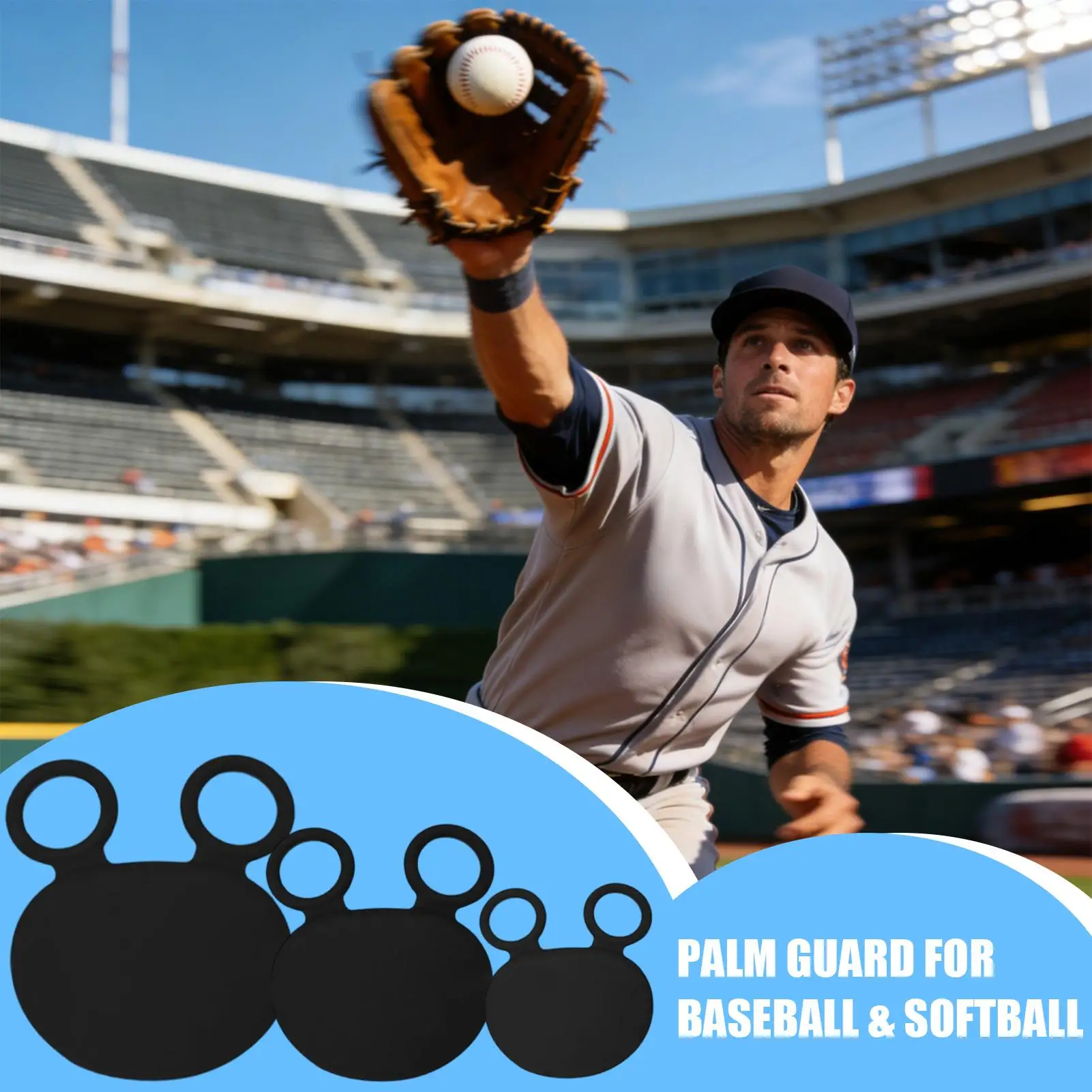 Palm Protector 3 Piece Softball Silicone Pad Hand Protector Shield For Injury Sting Prevention Hockey Training Batting Adult