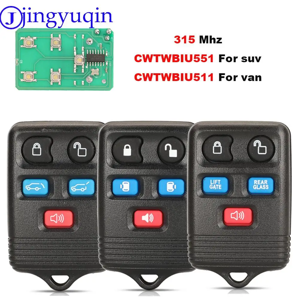 jingyuqin 315/433 Mhz Remote For Ford Escape F 150 Explorer 2001-2007 CWTWB1U345 CWTWB1U331 CWTWB1U212 GQ43VT11T Key Transmitter