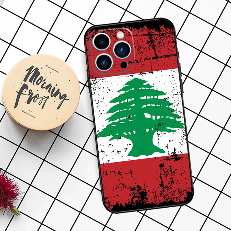 Lebanon Flag Map Case For iPhone 16 15 14 11 12 13 Pro Max Mini X XR XS Max 7 8 16 15 Plus Cover Funda