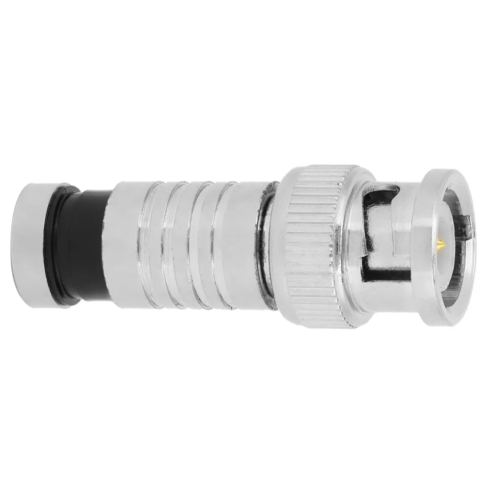 10PCS Male BNC Compression Connector 75 Ohm Compression BNC Connector Copper Pin High Frequency Coaxial Q9 Adapter
