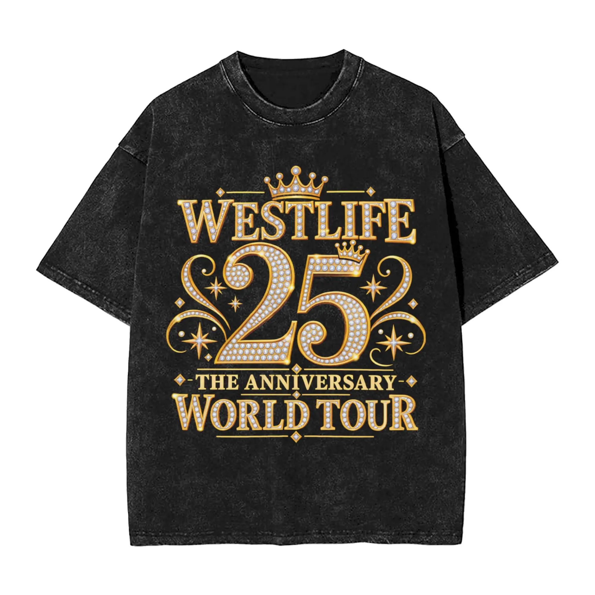 Westlife 25th Anniversary Tour 2026 T-Shirt for Men  Awesome 100% Cotton Tees Round Collar Short Sleeve T Shirts Clothing