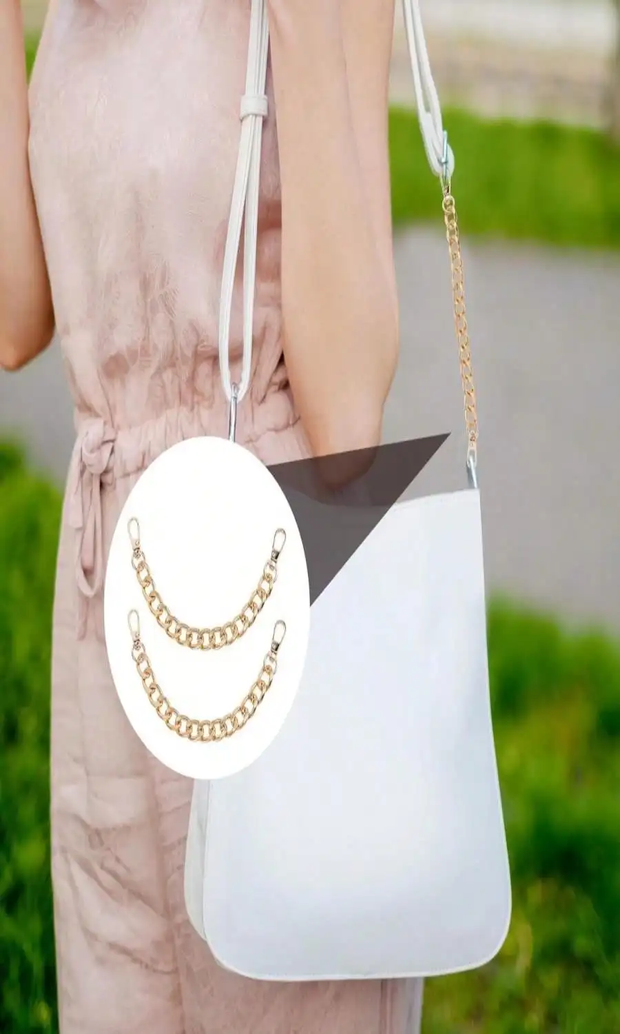 2 PCS 7.8Inch Purse Chain Charm Golden Wallet Chains Metal Purses Strap Extender Replacement For Handbags Shoulder