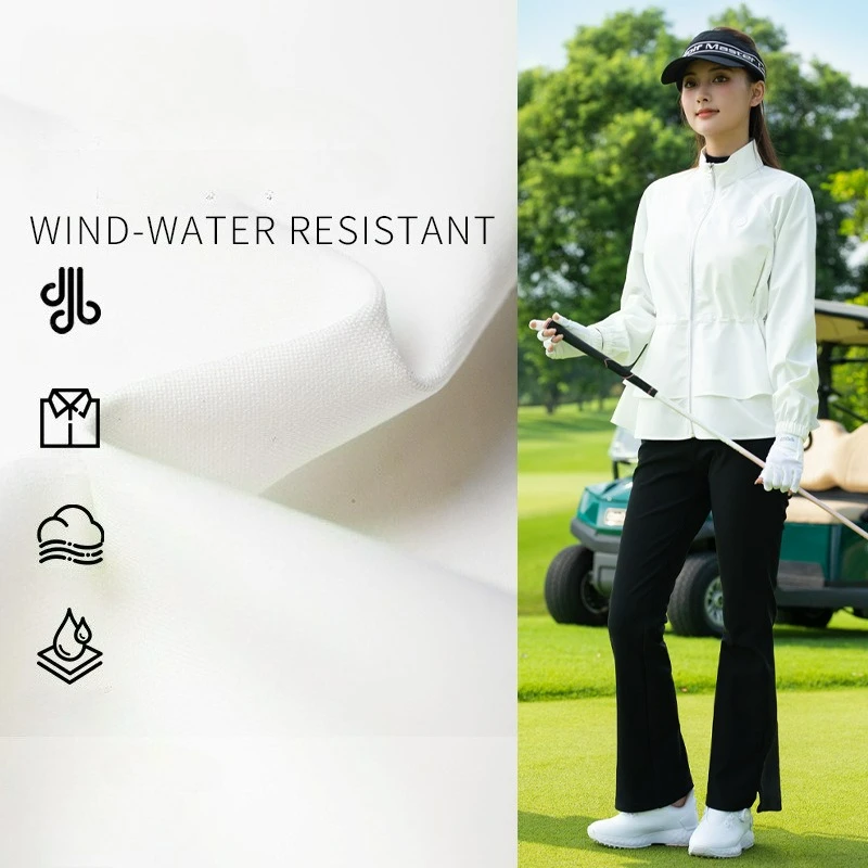 Afbeelding 4: PGM Damesgolfkleding Ruches Zoom Opstaande kraag met ritssluiting 2025, Herfst/Winter Dameskleding Damesjas YF844