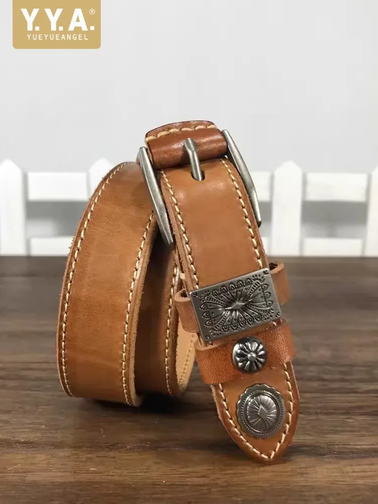 

Vintage Women Cowhide Genuine Leather Belt Alloy Pin Buckle Casual Strap For Jeans Width 2.8cm Waistband Accessory