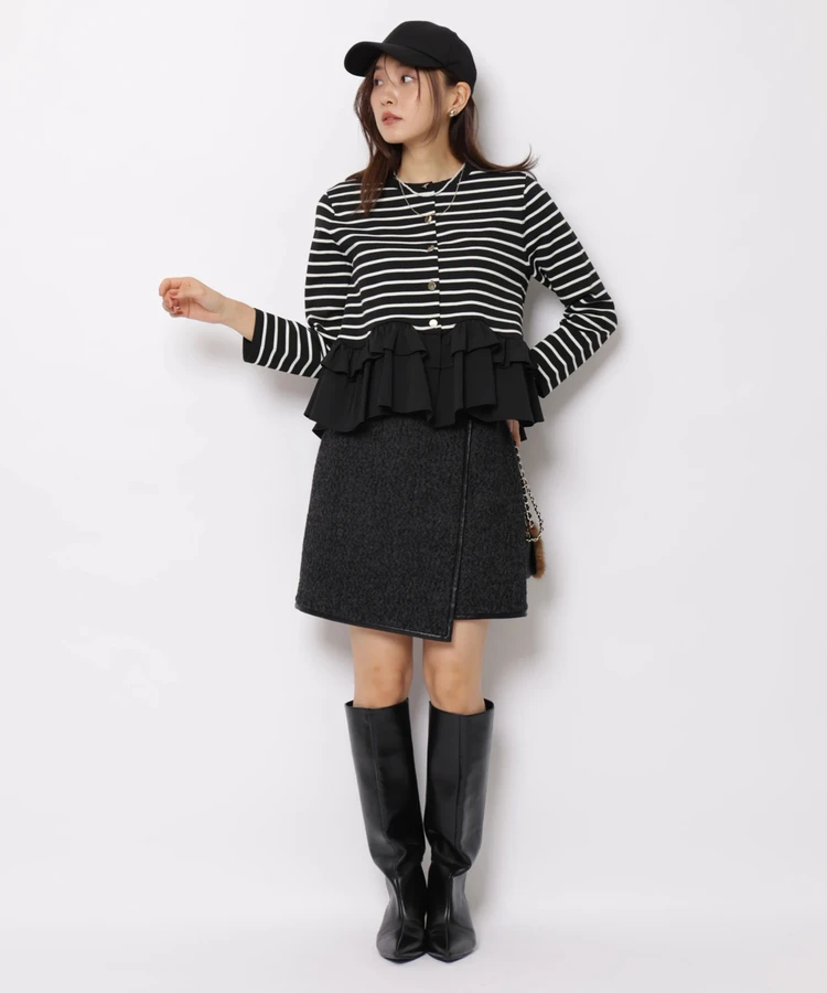 Fashionable Stripe Knitted Sweater Loose Fit Color Block Neckline Long Sleeve Women's Autumn Winter Casual Style Breathable