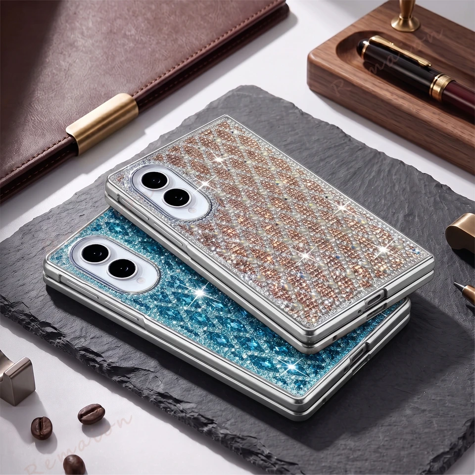 Bling Glitter Diamond Phone Case For Samsung Galaxy Z Flip 8 7 6 5 4 Fold 8 7 6 5 4 Luxury Shockproof Protector Cover Fold8