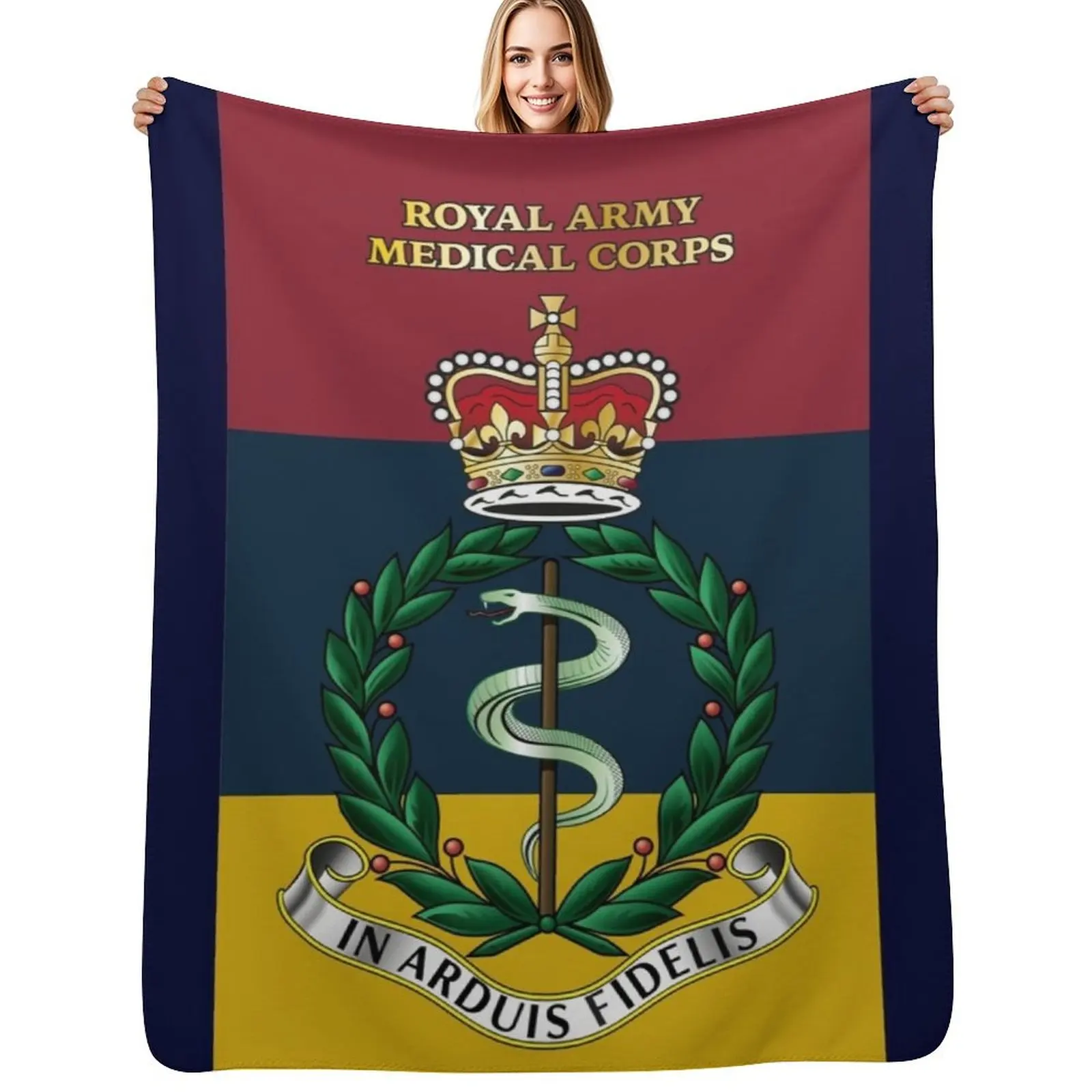 Royal Army Medical Corps RAMC Cap Badge Insignia Throw Blanket Decorative Sofa Flannels Camping Soft bed plaid Luxury Blankets