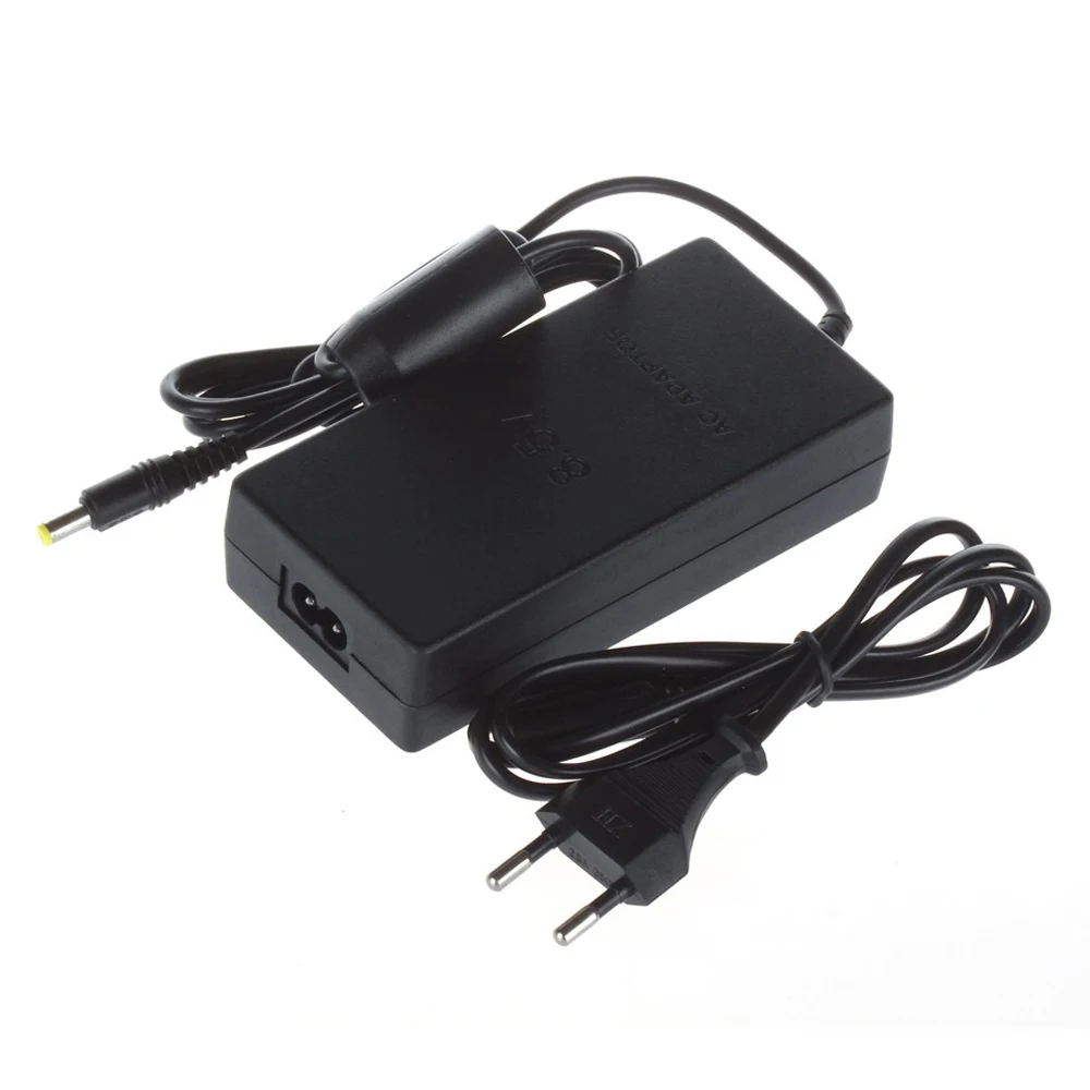 50PCS For Play Station 2 EU Plug AC Adapter Charger Cord Cable Supply Power For PS2 Console Slim Black