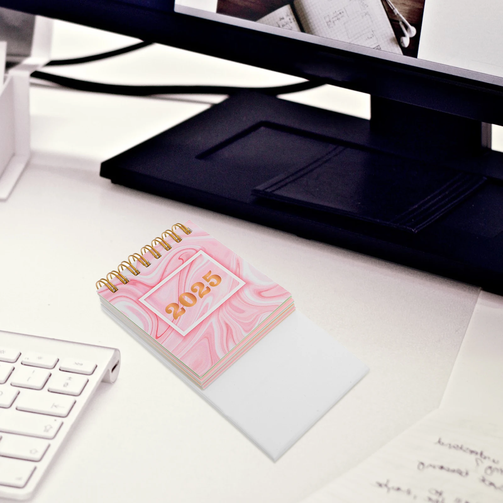 

Small Creative Desk Calendar Pink Paper 2025 Traditional Chinese Lunar Year Planner