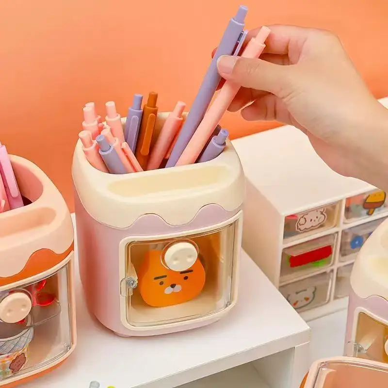 

Cartoon Cute Creative Multi Grid Pig Pen Holder Student Office Stationery Pen Holder Drawer Pen Holder