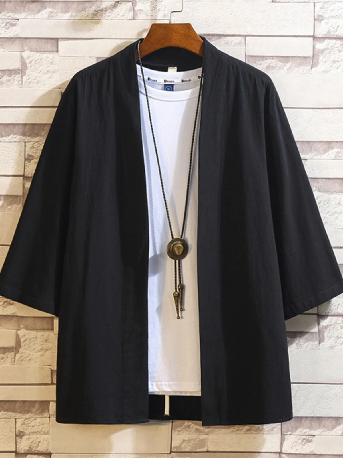 

Мужская свободная рубашка-ханфу из льняной смеси, летняя, городская, свободного кроя, на пуговицах, размер M