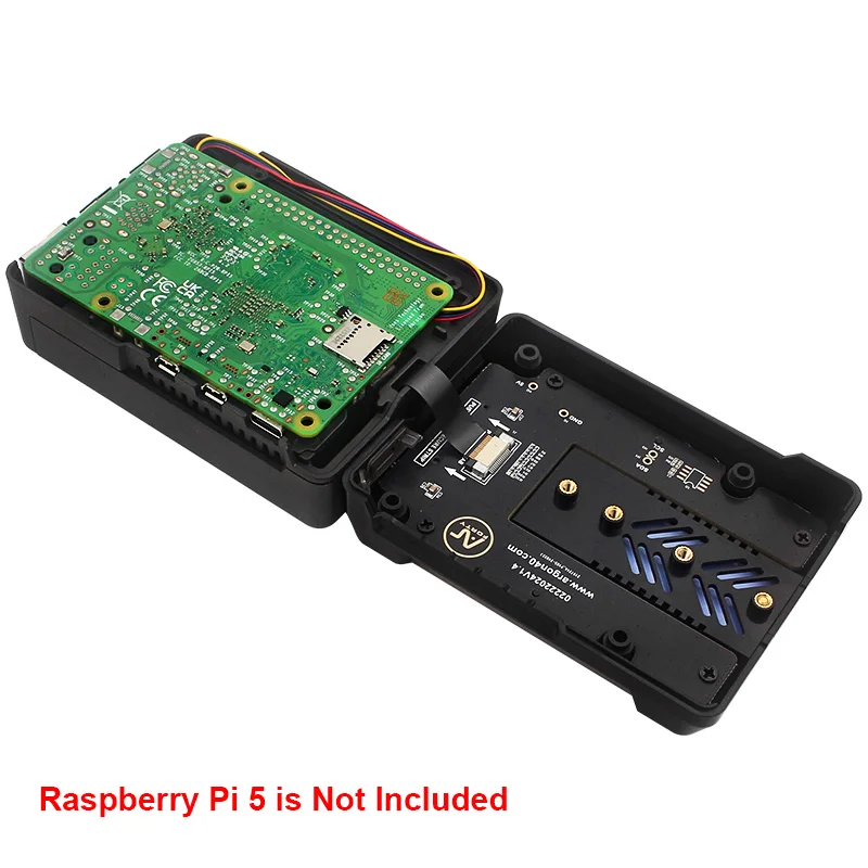 Argon neo 5 m.2 nvme pcie case para raspberry pi 5 dissipador de calor embutido com ventilador pwm para inicialização raspberry pi 5 de uma unidade nvme m.2