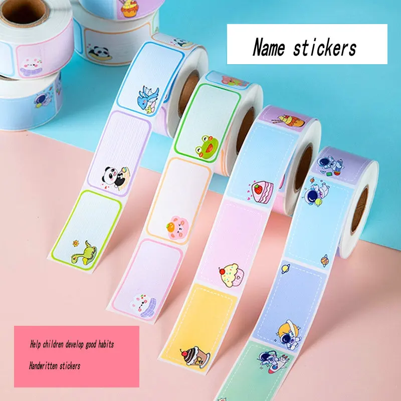 Cartoon Name Sticker Handwritten Water Cup label identification with self-adhesive labels DIY Classification signature stickers