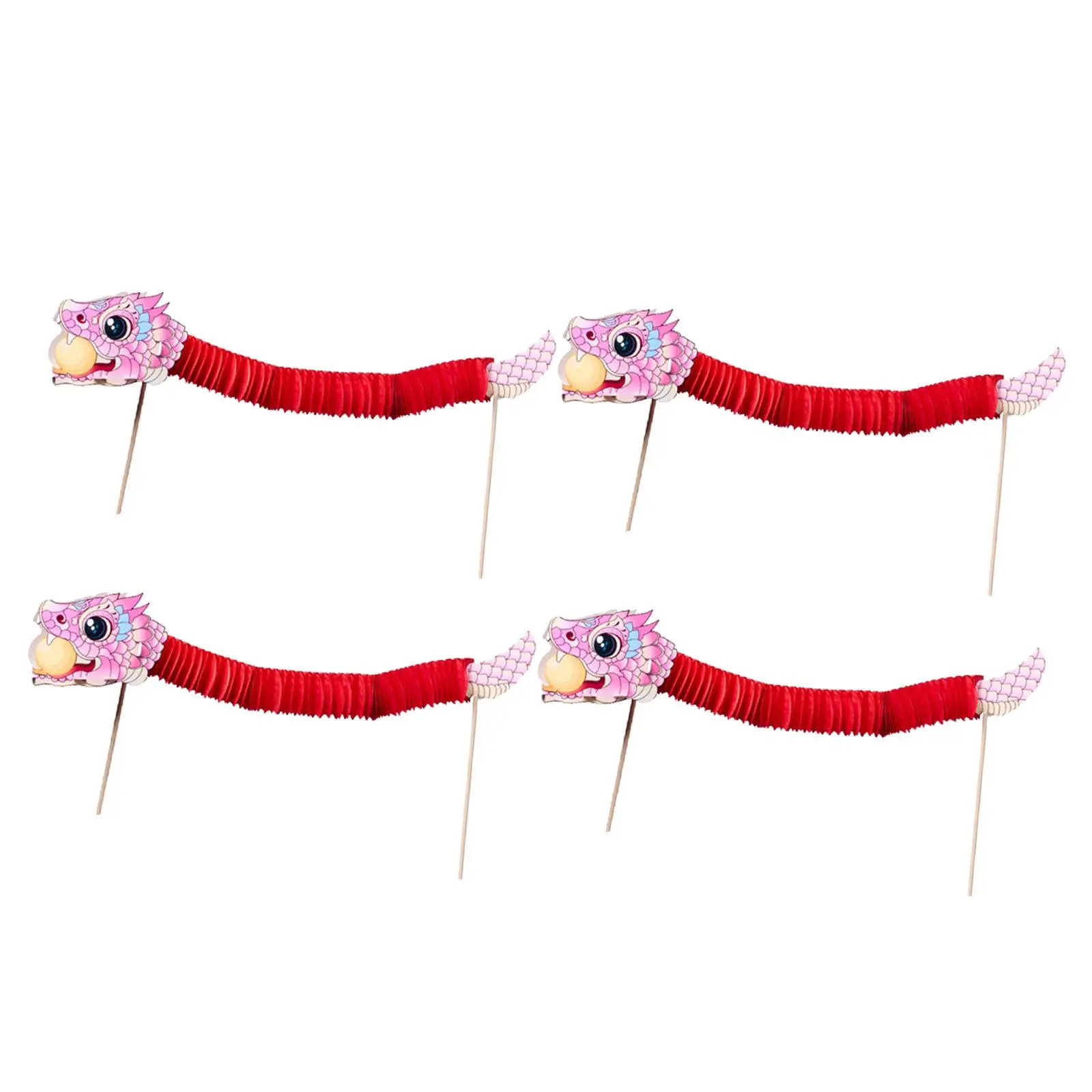 4 Pieces Chinese Snake DIY Handmade Material Kits Parent Child Interactive Toys Themed Party Spring Festival Fun DIY Craft Kits