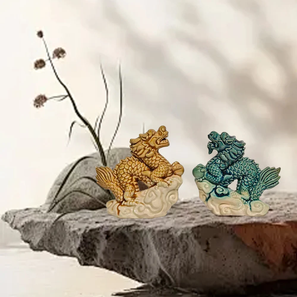 

Mini Lucky Flying Dragon Glass Tea Pet Cute Wealth Attracting Table Decoration Tea Table Top Adorable Kung Fu Tea Set Gift