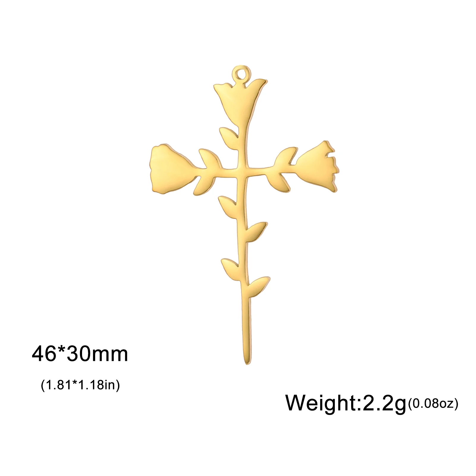 3 teile/los Elegante Edelstahl Rose Kreuz Anhänger Romantische Blume Charms Für Schmuck Machen DIY Halskette Ohrring Zubehör – Detail 7