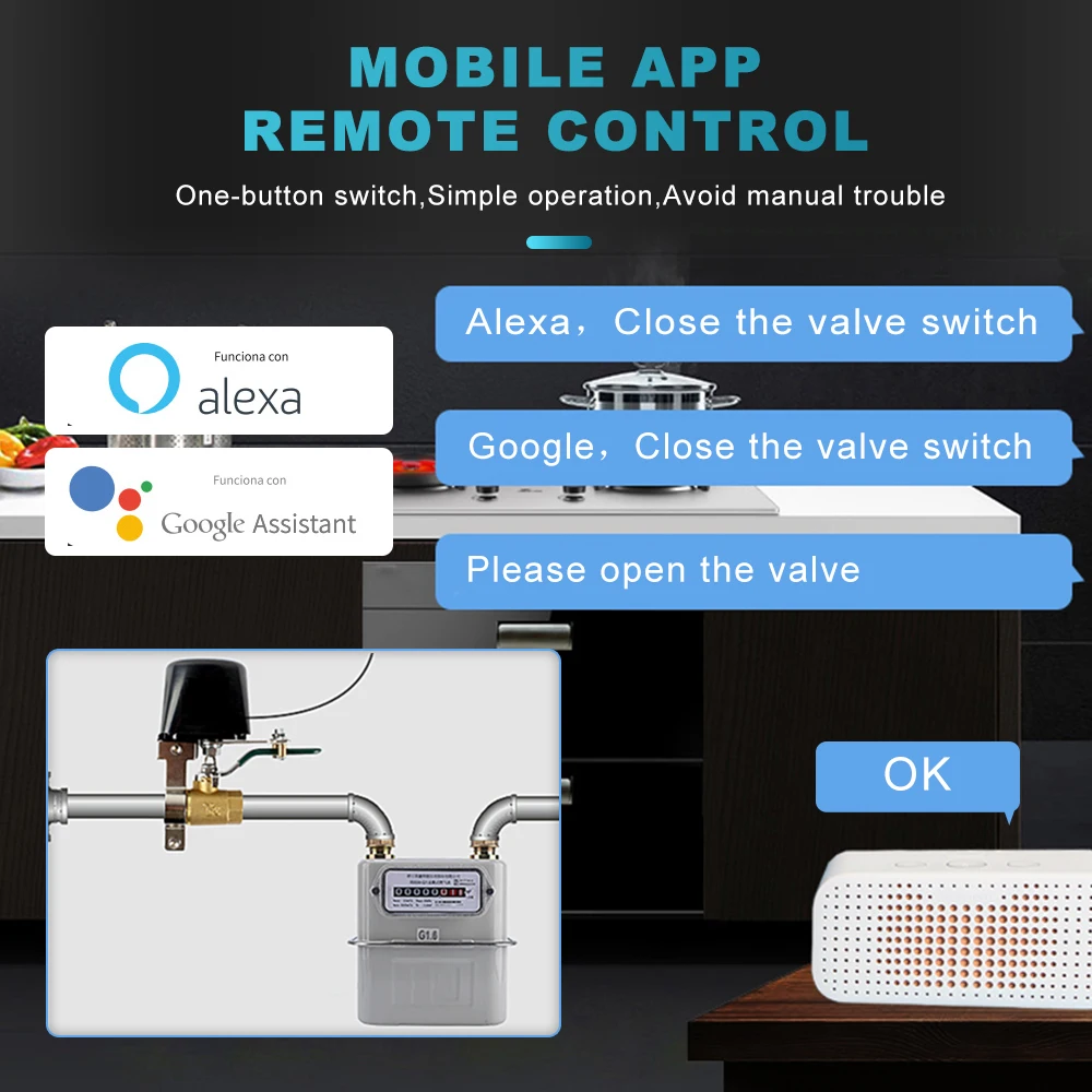 Tuya Wifi Smart Valve Controller Bluetooth Timer For Water Gas Compatible With Alexa Google Assistant SmartLife