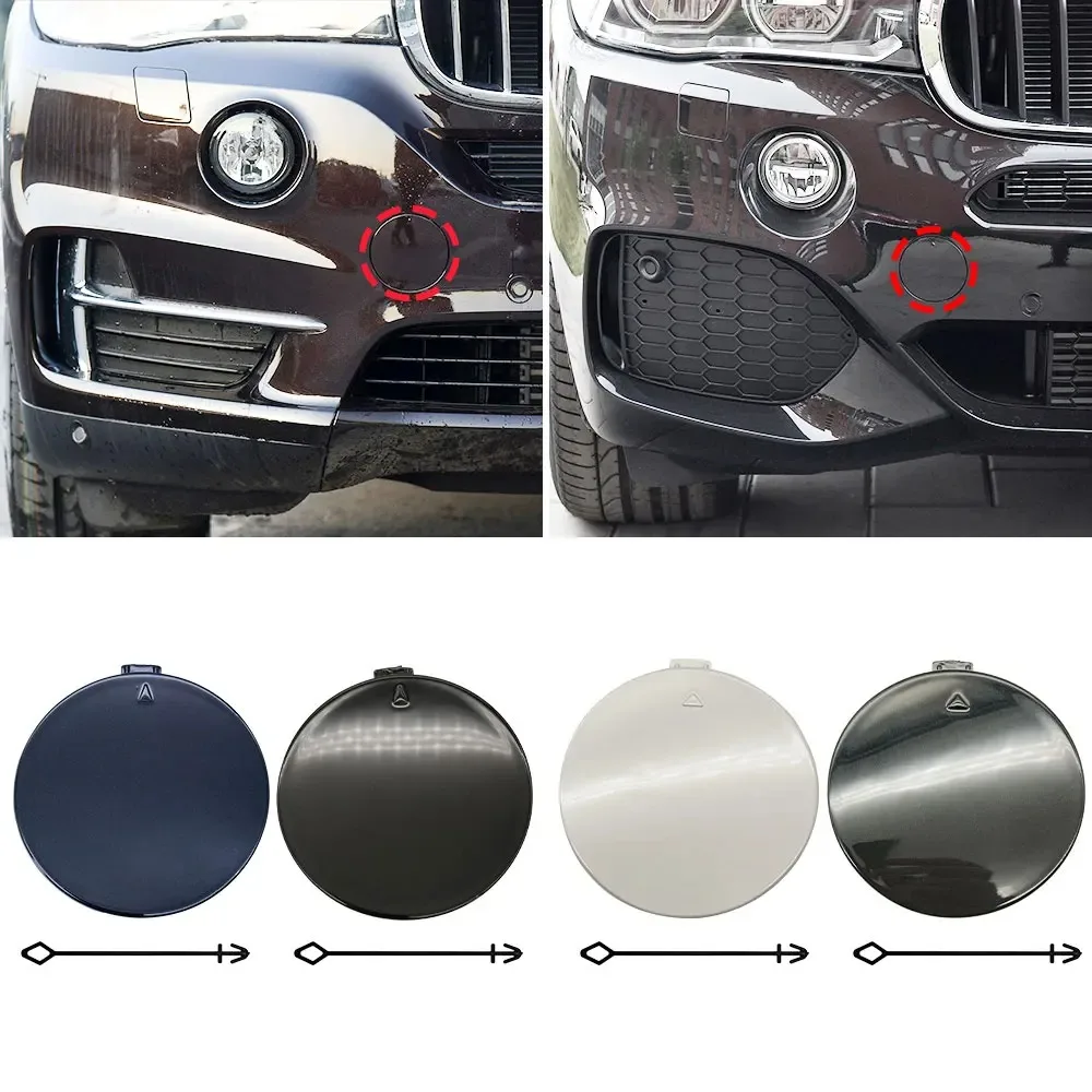 

Car Front Bumper Towing Hook Hole Cover Trailer Cover Accessory For BMW X5 F15 51118060131 51117378591 2014-2018 Black White