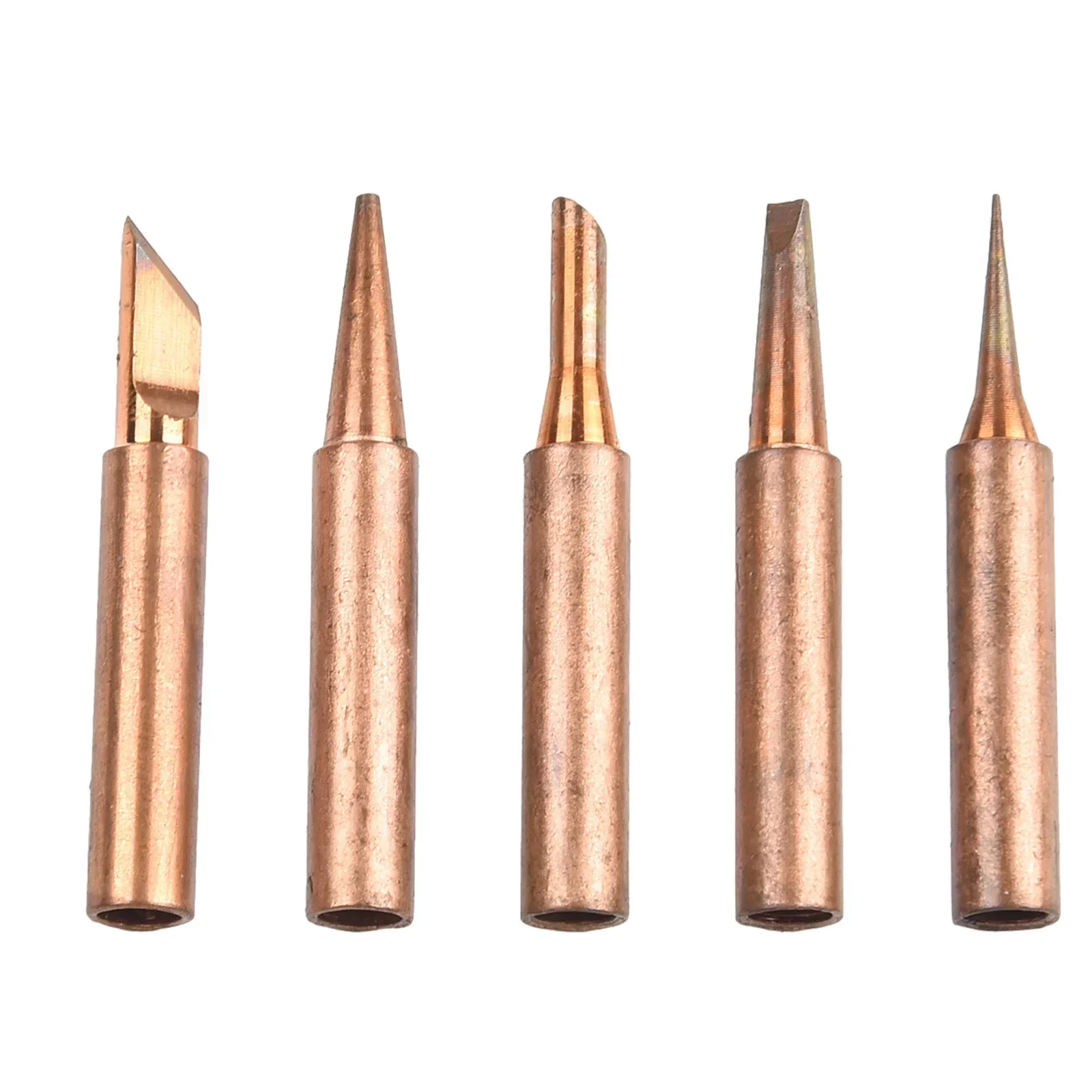 5pcs Professional Bit Copper Iron Tips Sets Soldering Tip Replacement Home Tool Accessories For General Welding Applications