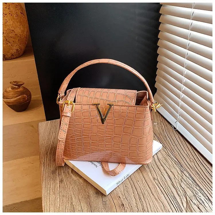 2025 nuevo bolso con caja estructurada en relieve de cocodrilo para mujer, bolso de hombro con textura Premium, bolso cruzado Convertible para ir al trabajo