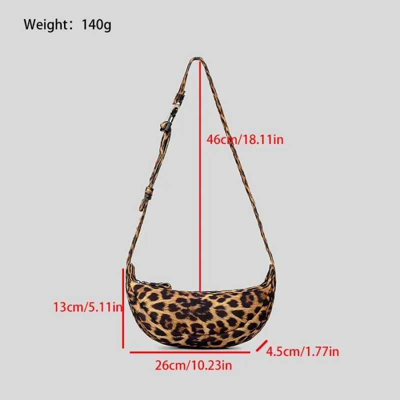 2024 Jesienna nowa torba na klatkę piersiową dla kobiet Trend w modzie Wzór lamparta Duża pojemność Lady Hobo Crossbody Bag Purses Handbag Shopper