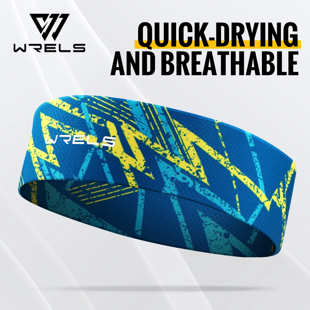 WRELS Sports Sweatband Moisture Wicking Workout Sweatbands for Running Yoga Quick Drying Elastic Fashion Fitness Sweat Hairband