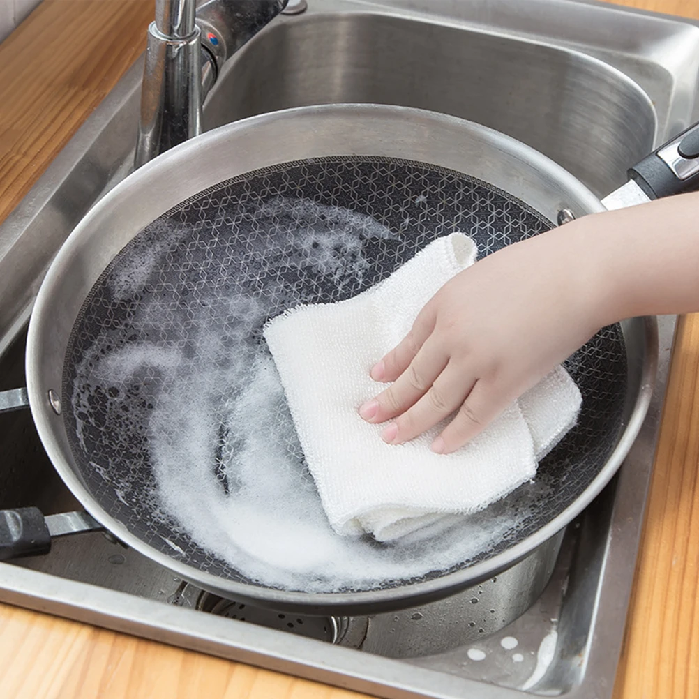 

3Pcs Large Size Bamboo Fiber Dish Towels Eco Friendly High Water Absorbency Multi Use for Kitchen Furniture Counters