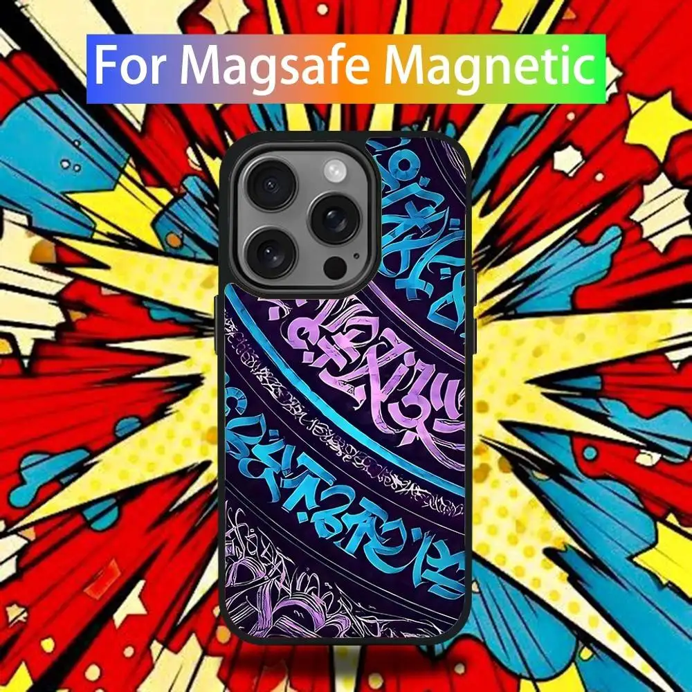 P-Pokras L-Lampas Art Etui na telefon iPhone 16,15,14,13,12,11,Pro,Max,Plus,Mini,SE4,E Magnetyczne bezprzewodowe ładowanie Magsafe