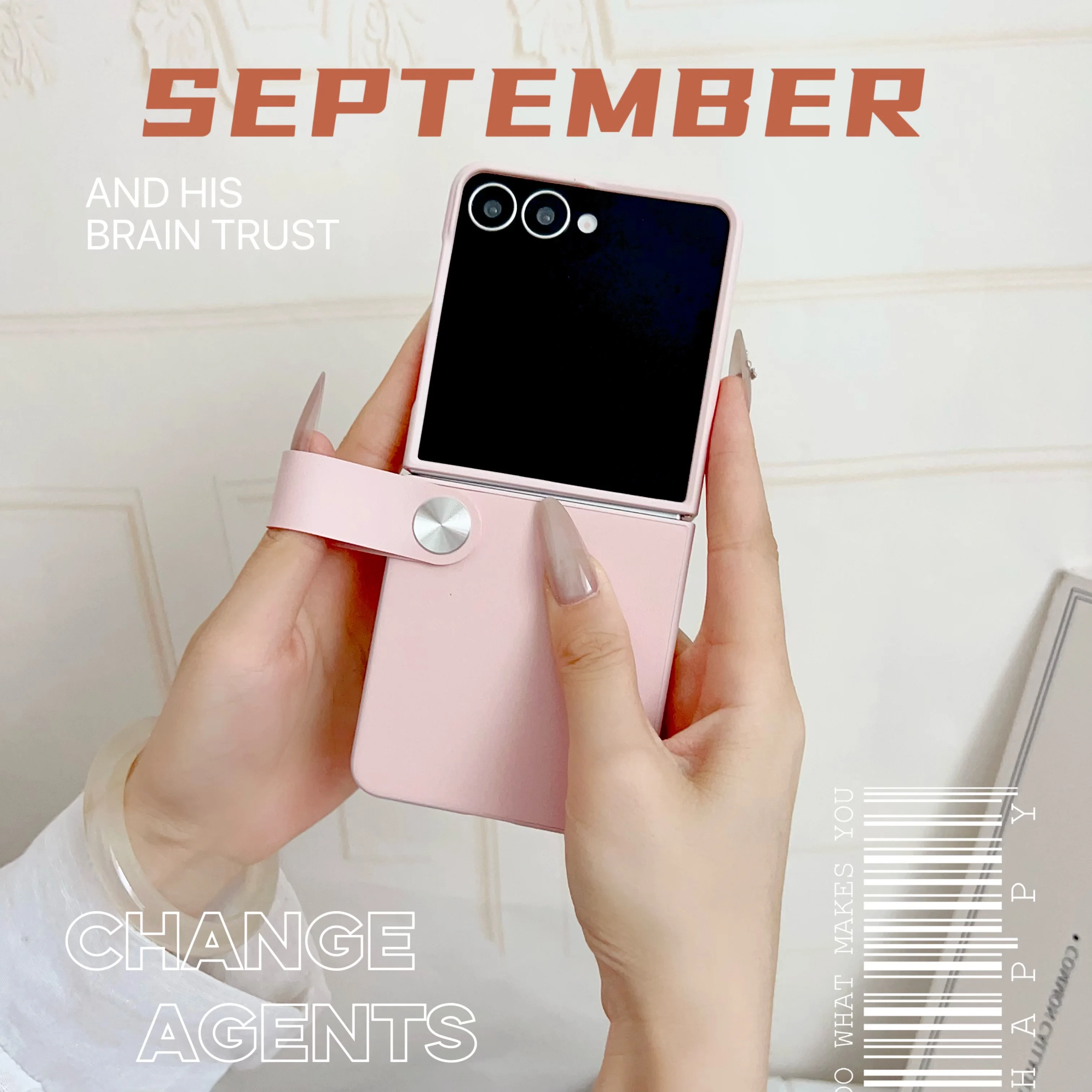 

Luxury Ring Wristband Plain Leather Mobile Phone Case For Samsung Galaxy Z Flip 7 6 5 4 3 Shockproof Protect Cover For Z Flip 7