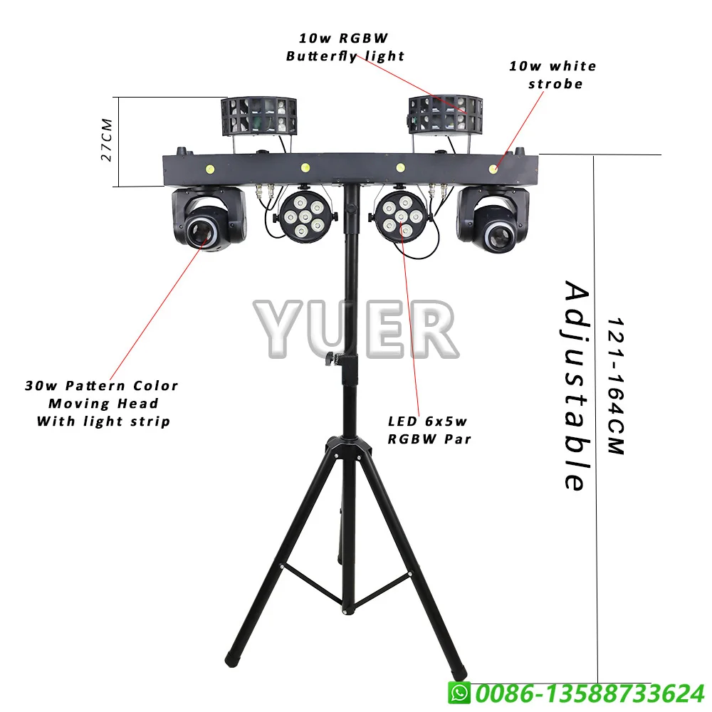 New Par Light Set 30w Spot Moving Head Neon Strip 10W RGBW Butterfly Strobe Stander Nightclub Dmx Control Part Stage Lighting