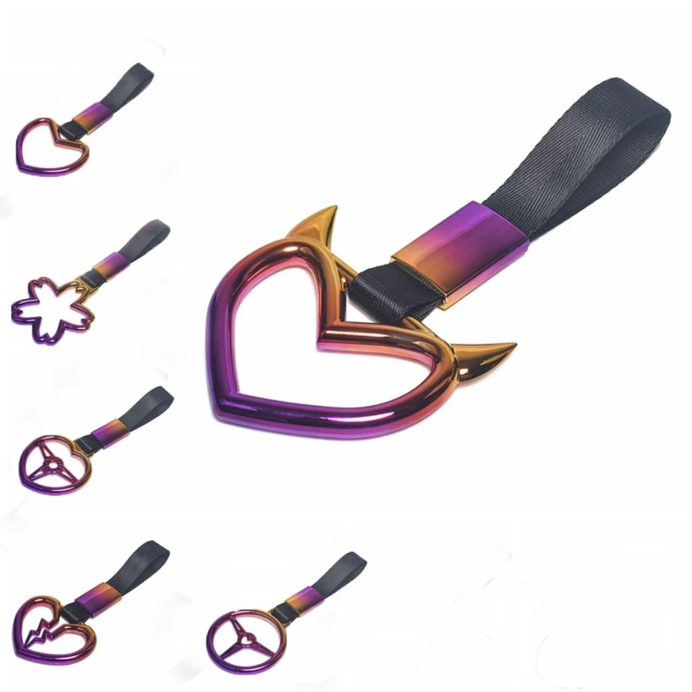 สายพ่วงรถยนต์หลากสีสายจับอเนกประสงค์สึริคาวะสายรัดเบ็ดลากรถบัส jdm น่ารักรถไฟหัวใจ