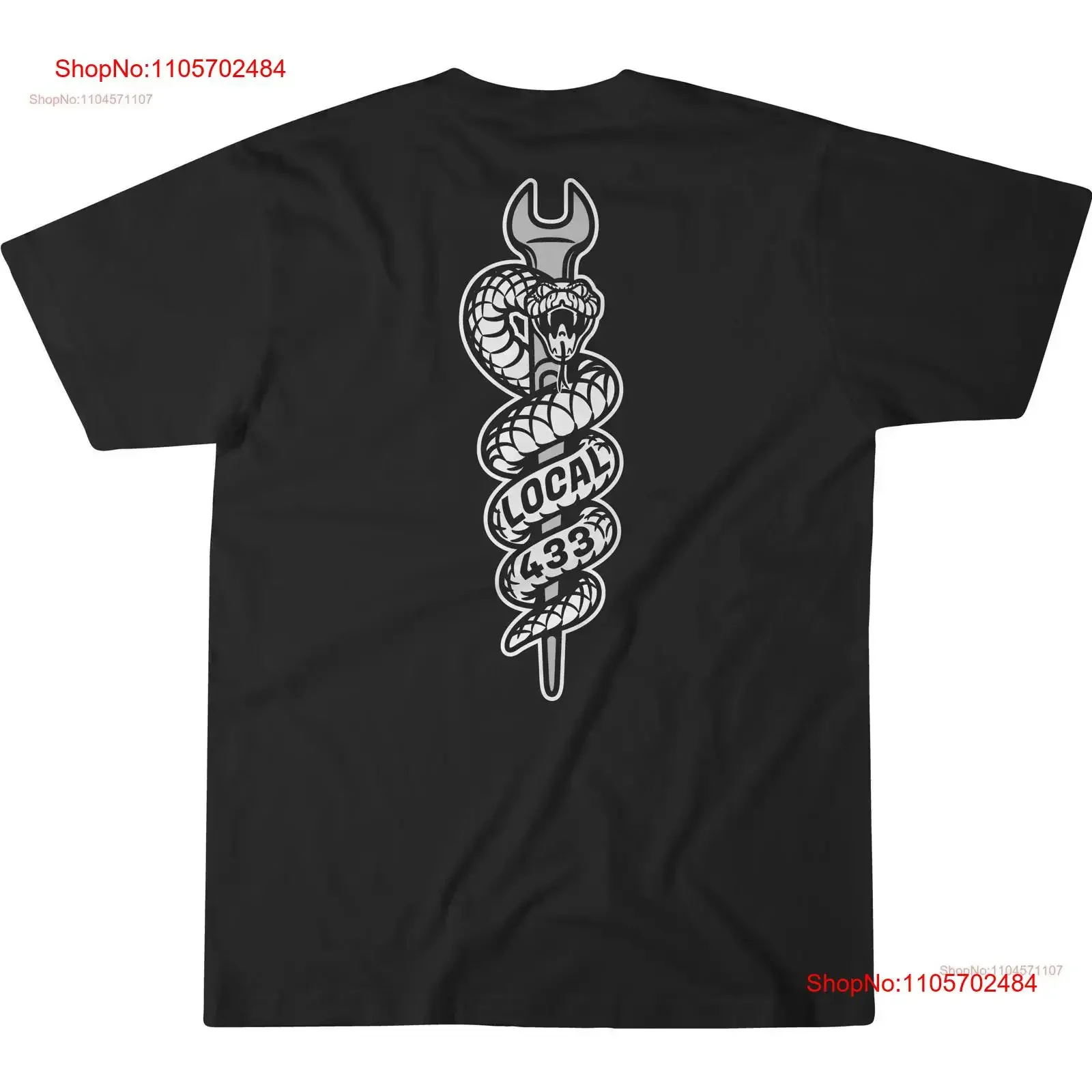 Local 433 Ironworker T Shirt Union Spud Wrench Snake vintage Washed fashion designer clothes Slightly graphic Unisex homme