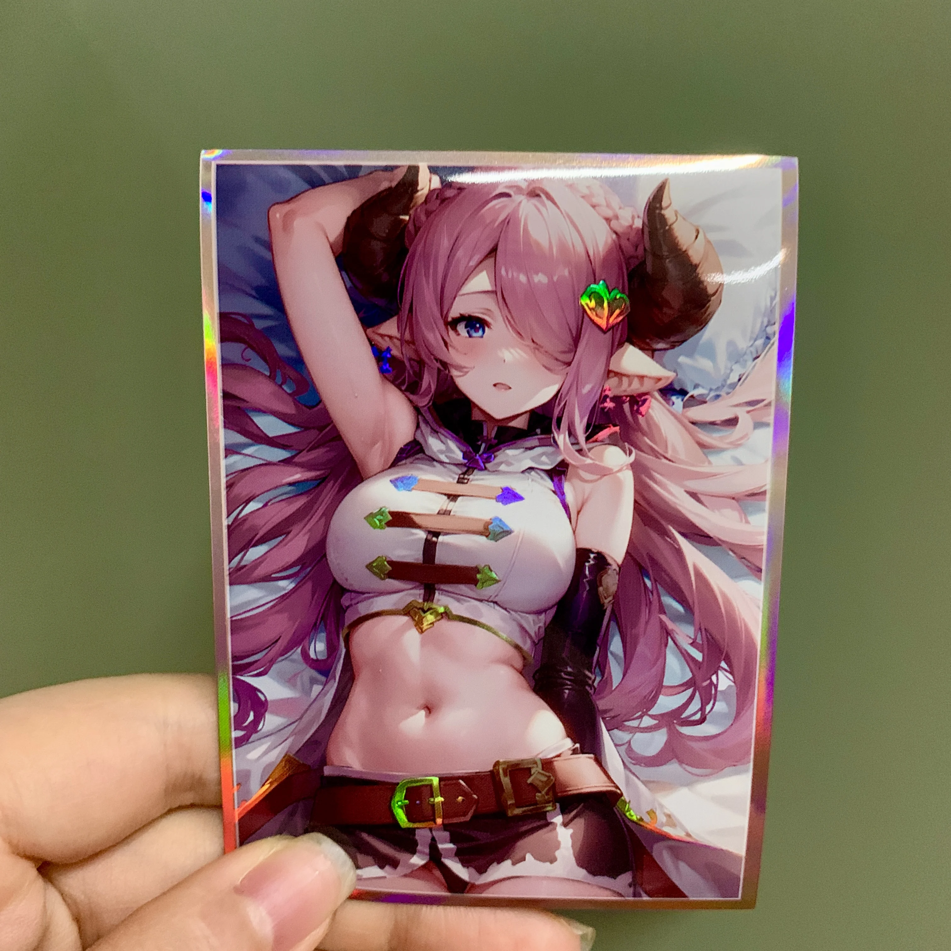 

Laser 67×92mm 60PCS Granblue Fantasy Relink Narmaya Anime Trading Card Sleeves for MTG Card Protector Gift Toy