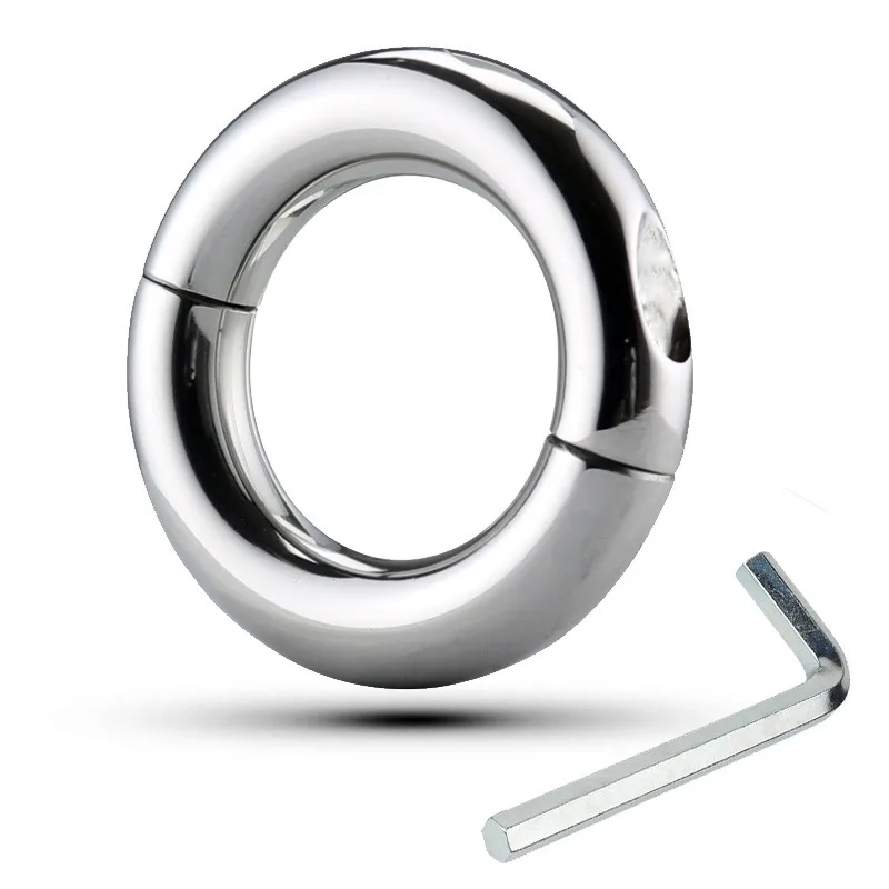 Stainless Steel Cockring Physical Stretching Exercise Male Metal Scrotum Penis Ring Weight-bearing Pendant Flirting Exercise