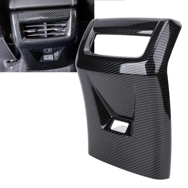 Rear Air Vent Outlet Cover Carbon Fiber Pattern Adhesive Rear Air Condition Vent Cover Trim Car Decoration Replacement For Isuzu