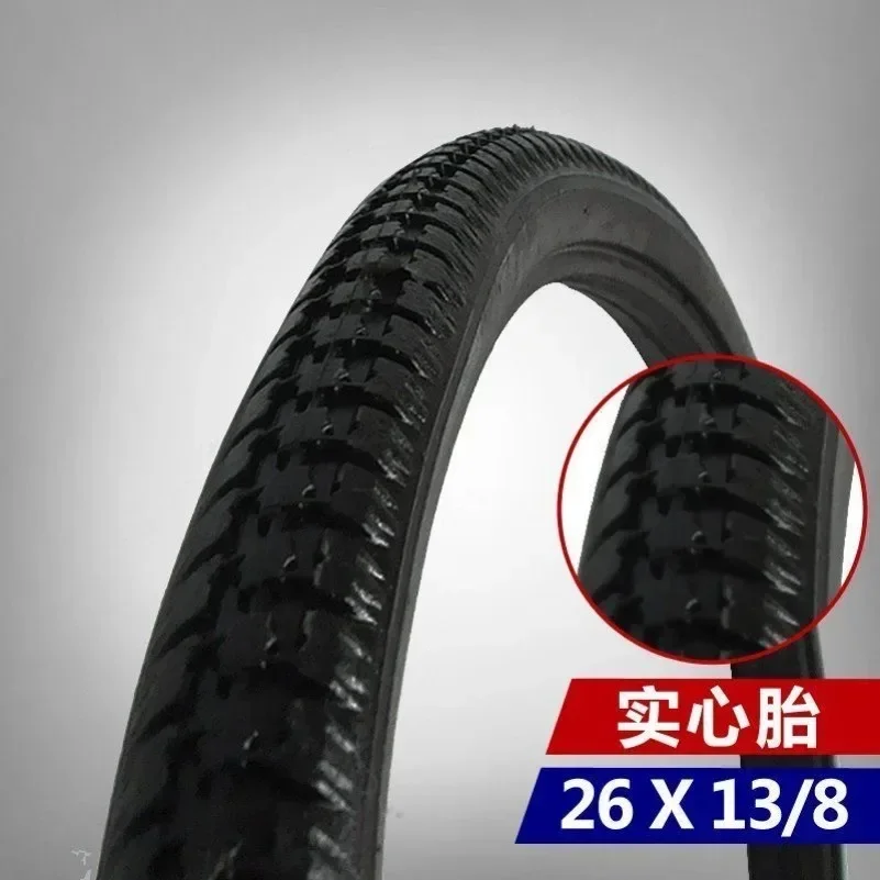 26inch 26*1 3/8 Bicycle Tubeless Solid Tire Cycling Non Inflatable Bike Tyre Black MTB Fixed Gear
