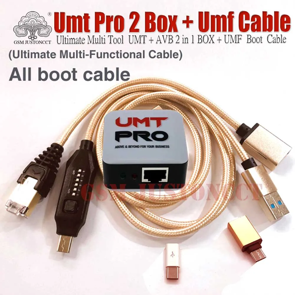 Original UMT Pro 2 Box ( UMT Box + AVB Box ) 2 in 1 Box + UMF All Boot cable